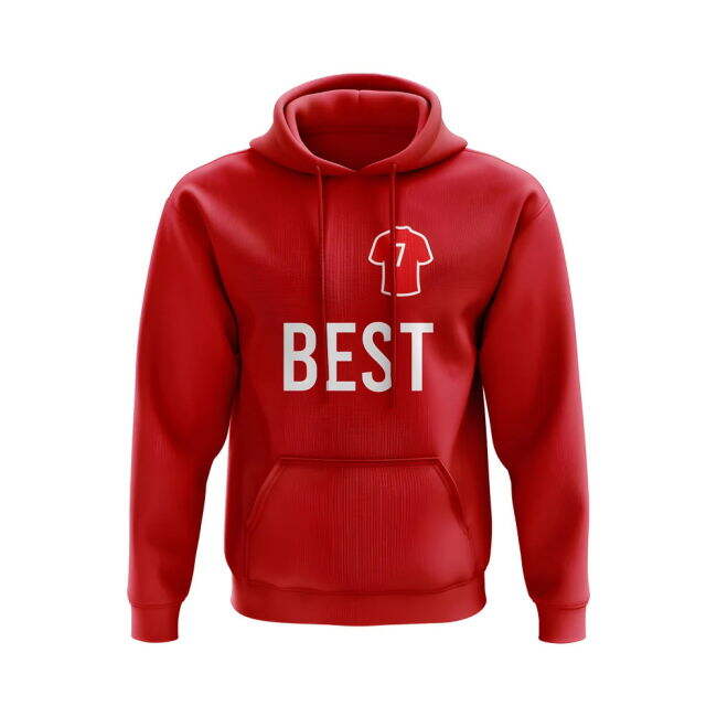 George Best Man United Number Hoody (Red)