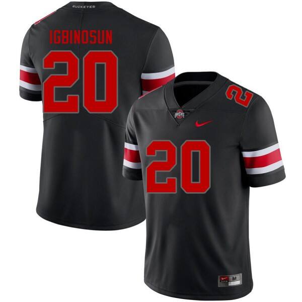 Men Ohio State Buckeyes #20 Davison Igbinosun Blackout Nike Stitch Jersey