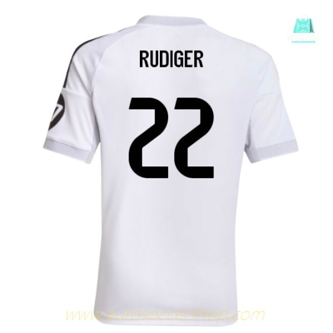 2025-2026 Real Madrid Home Shirt (Kids) (Rudiger 22)
