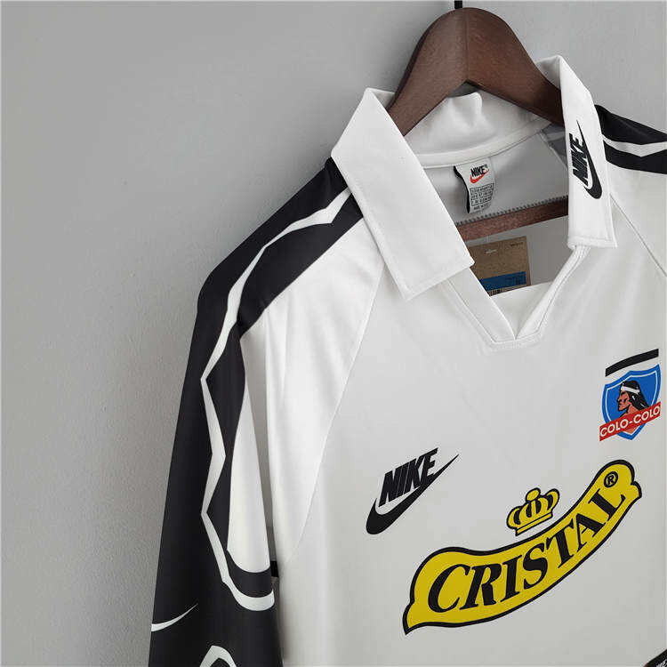 Colo-Colo Retro Soccer Jersey 1995 Home Long Sleeve Football Shirt -