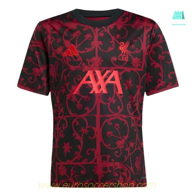 2025-2026 Liverpool Pre-Match Shirt (Black) - Kids (Your Name)
