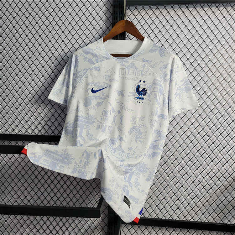 World Cup 2022 France Away White Soccer Jersey Football Shirt - World