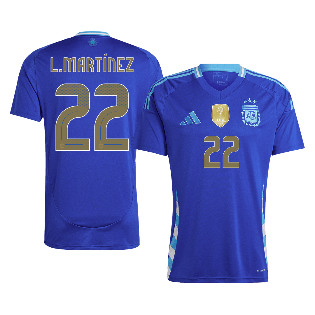 L.Mart¨ªnez #22 Argentina Away  Soccer Jersey 2024 Authentic Kit