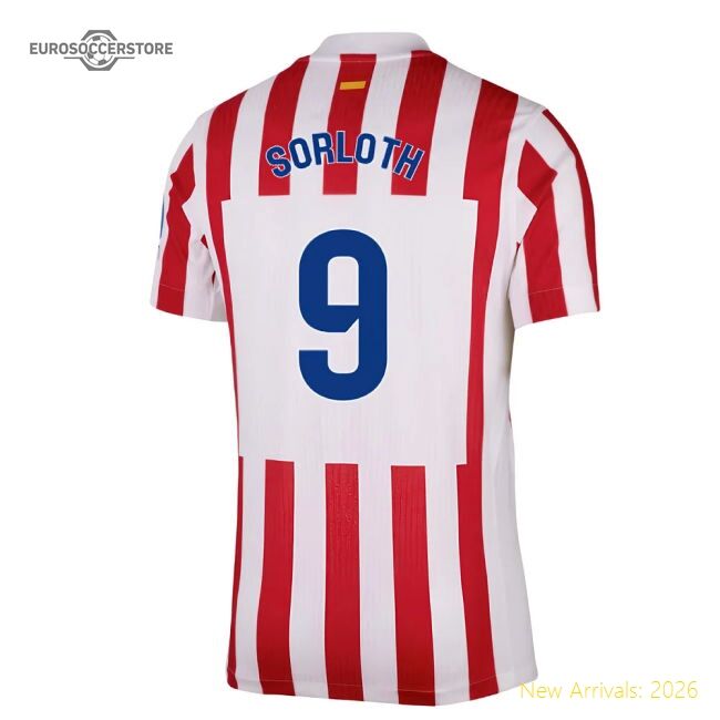 Premium Home Atletico Madrid Sorloth Jersey 2025-2026 Moisture-wicking