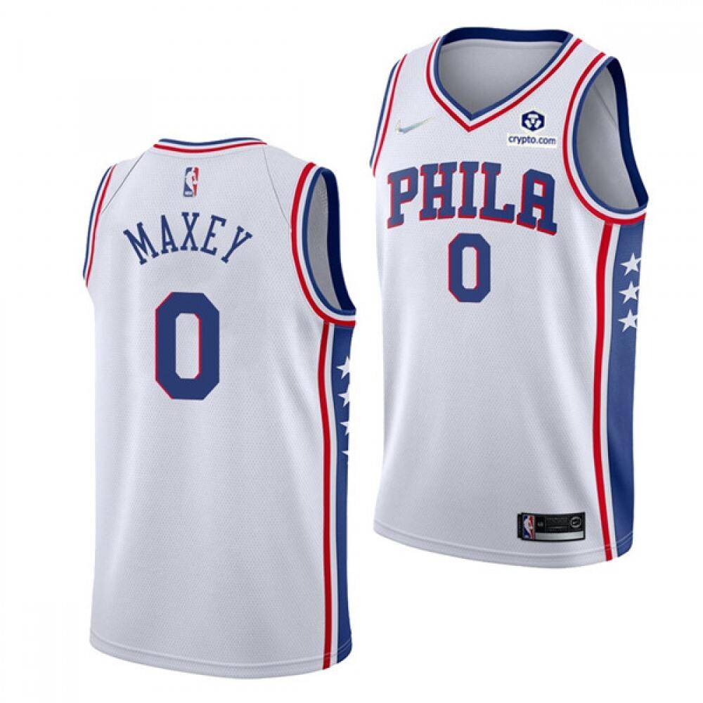 Limited Edition Men's Sixers #0 Tyrese White Basketball Jersey
