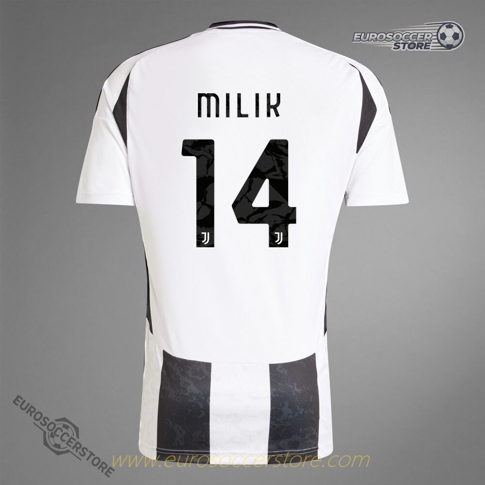Juventus' 24-25 Home Jersey Featuring MILIK #14
