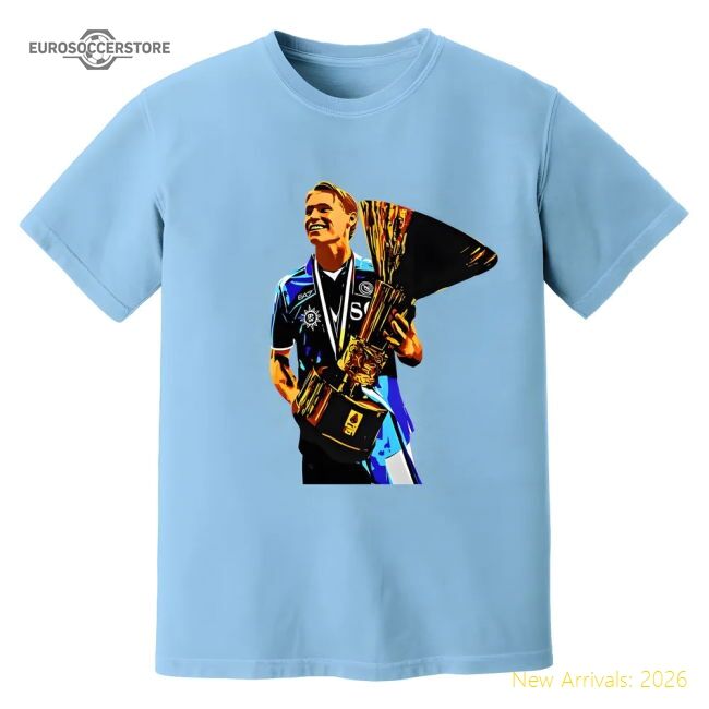 Top-Quality Scott Mctominay Napoli Serie A Trophy T-Shirt (Sky)