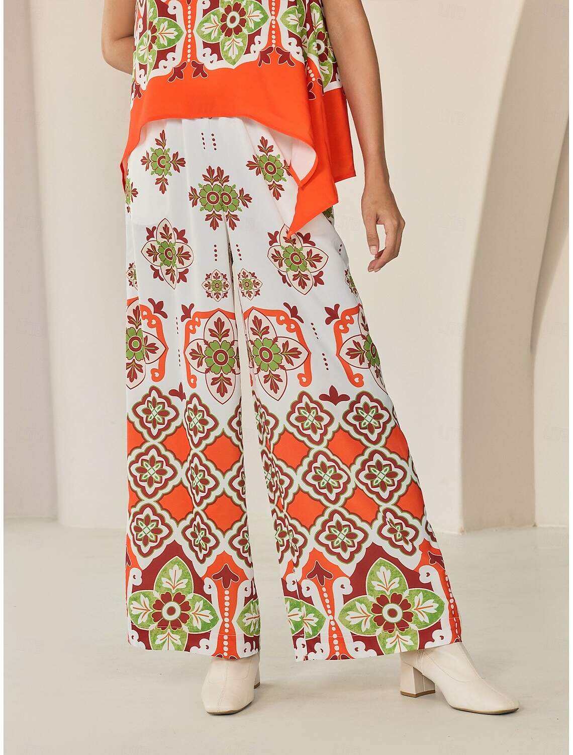 Satin Boho Double Slit Crew Neck Sleeveless Tank Top