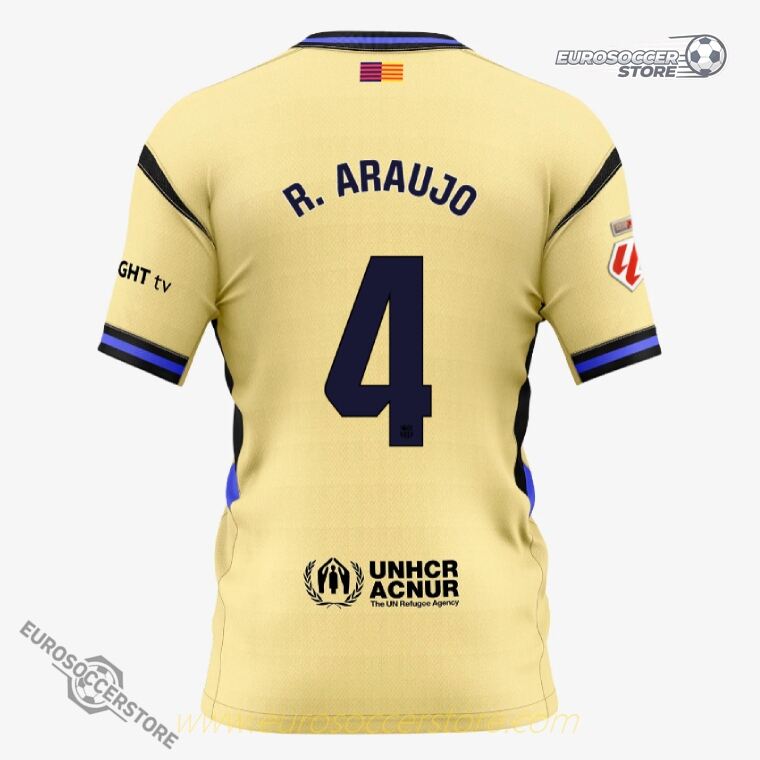 Away Jersey of Barcelona for R. ARAUJO, No. 4, Season 25-26