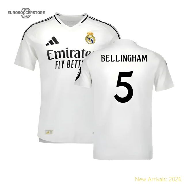 Superior 2024-2025 Real Madrid Authentic Home Kit (bellingham 5)