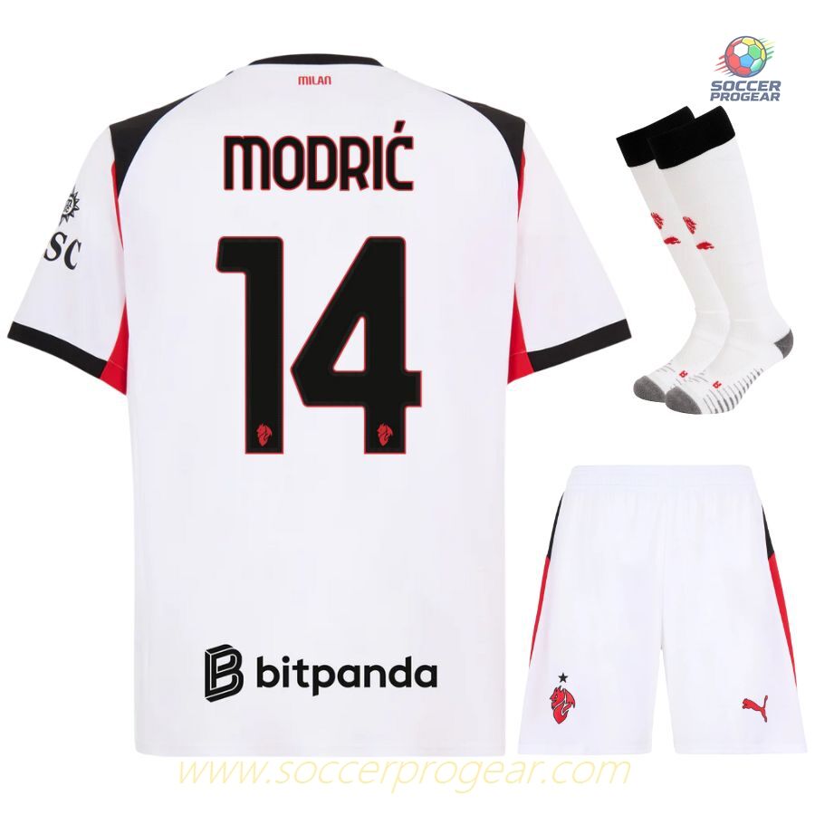 AC Milan Children Away Football Soccer Jersey Football Jersey 2025/26 Collection Modric