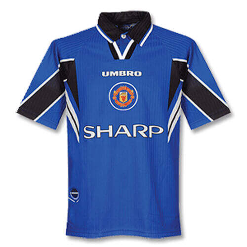 97-99 MANCHESTER UNITED AWAY BLUE RETRO SOCCER JERSEY SHIRT -