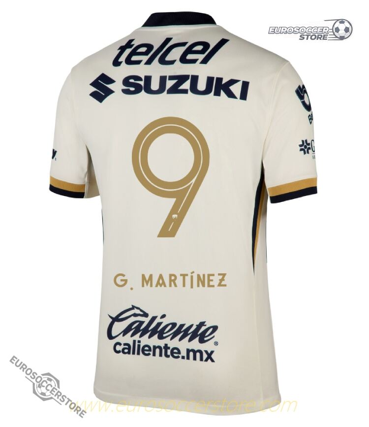Pumas UNAM 25-26 Season Home Jersey Featuring G. MARTÍNEZ with Number 9