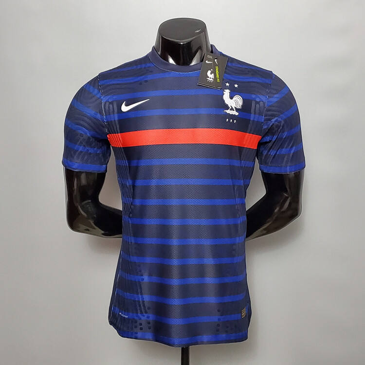 20-21 FRANCE EURO 2020 SOCCER JERSEY HOME BLUE STRIPED FOOTBALL SHIRT