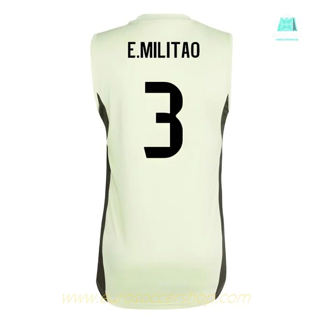 2025-2026 Real Madrid Sleeveless Training Jersey (Almost Lime) (E.Militao 3)
