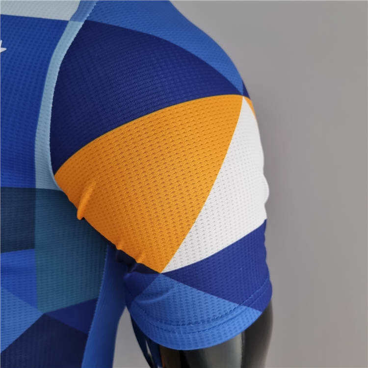 2223 Juventus 4th Blue Orange Soccer Jersey Football Shirt Player