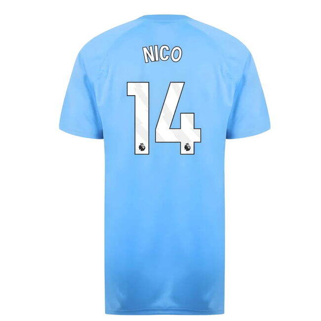 2023-22 Man City Authentic Home Soccer Jersey Nico 14 L M S
