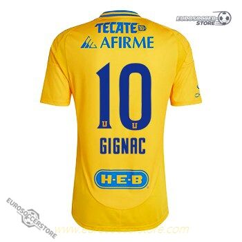 Tigres UANL 24-25 Home Jersey Featuring GIGNAC #10