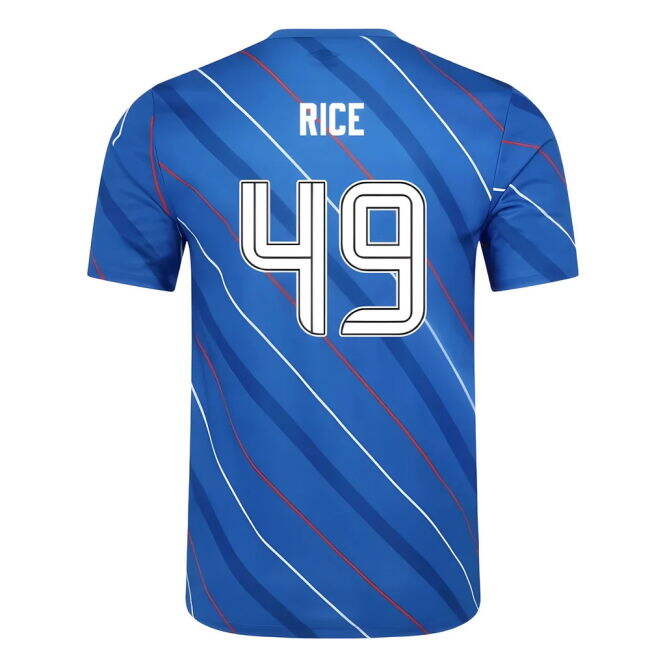 Rangers Fc Practice Shirt Rice 4 #9 Modern Official Merchandise (v6)