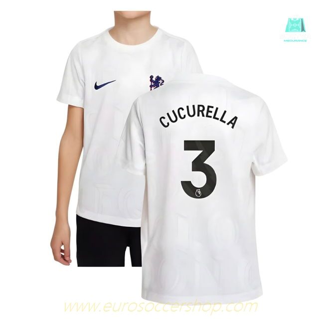 2025-2026 Chelsea Pre-Match Shirt (White) - Kids (Cucurella 3)